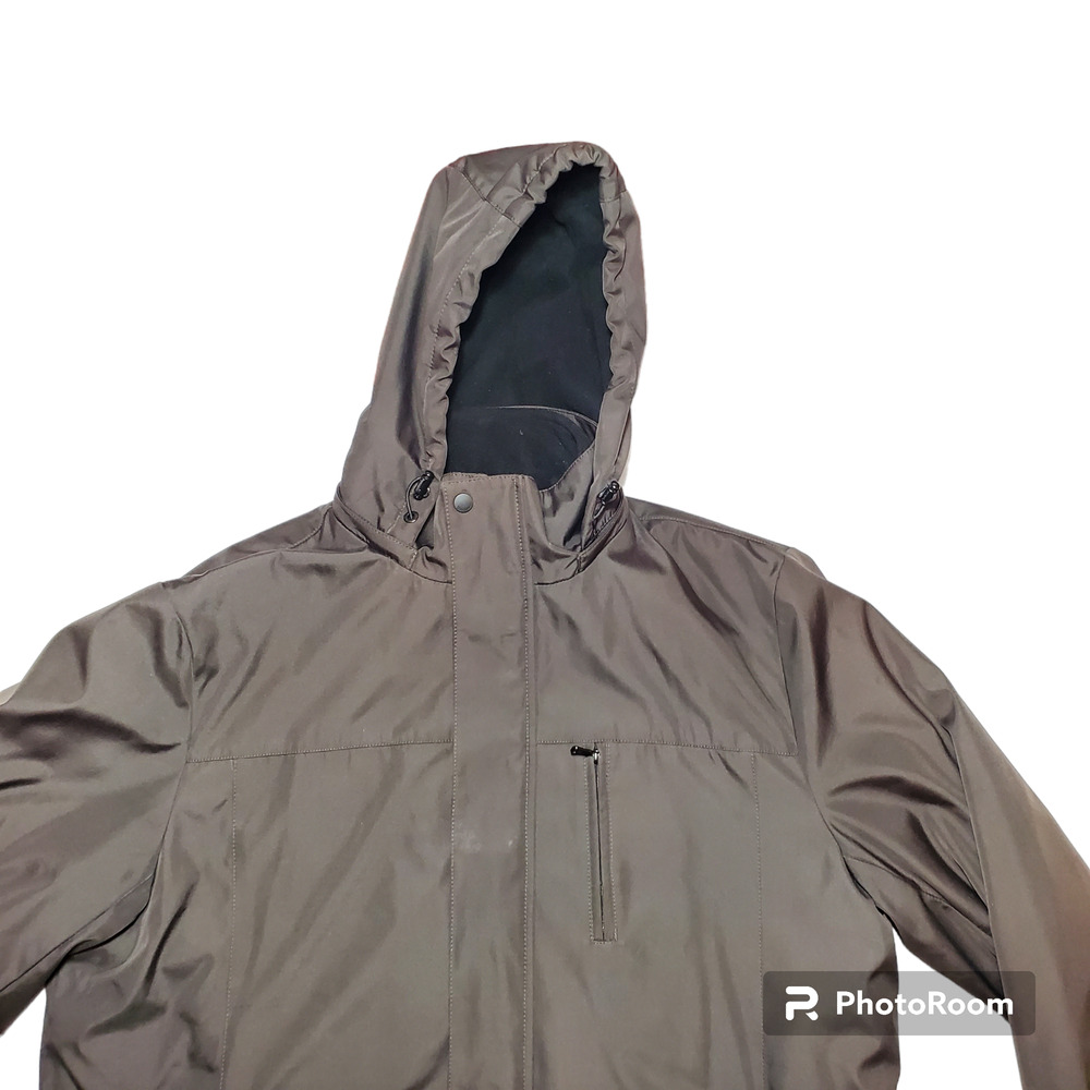 Calvin Klein Black Hood Removable Jacket Men Size Large Water Resistant and Wind - Picture 2 of 15